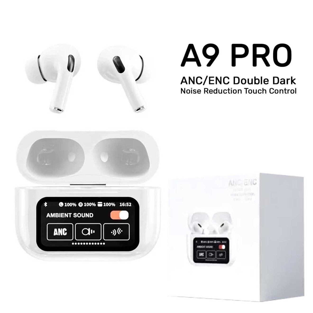 A9 Pro ANC/ENC Screen Airpords High Quality